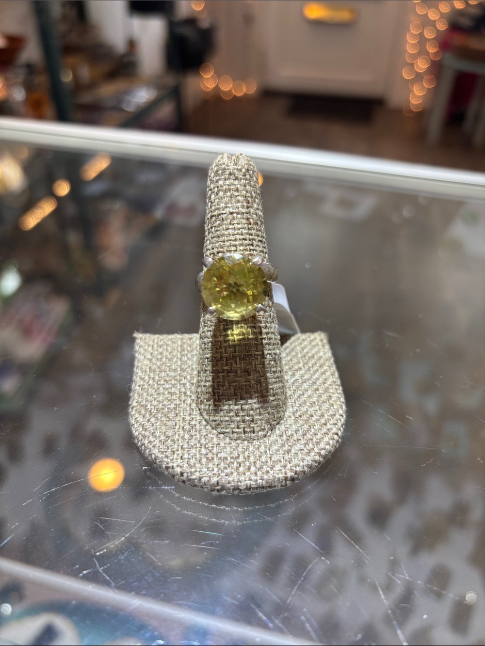 Citrine Prong set Ring in Fine Sterling Silver by Charles Albert